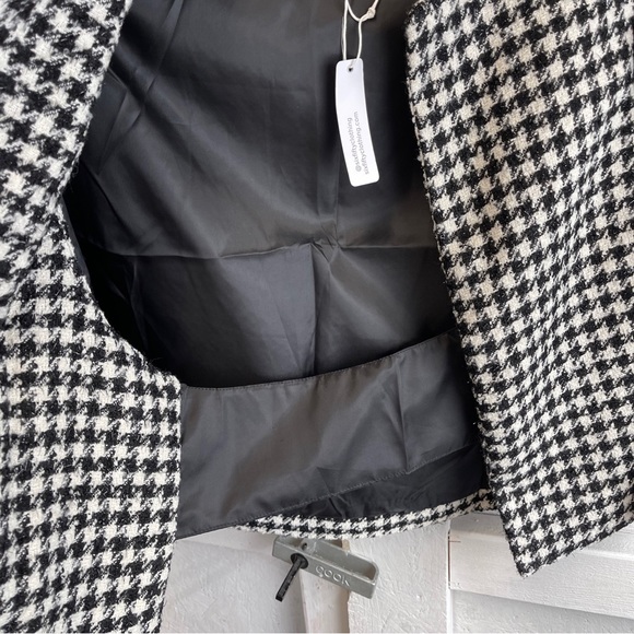 Six/Fifty Houndstooth Small/Medium Wool Wrens Cape  Jacket New Black White - Picture 6 of 14